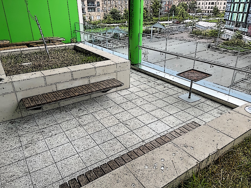 The sundeck cleared of furniture. Looking empty